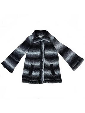 Women’s Sweater Black Gray Ombre Stripe S Vintage